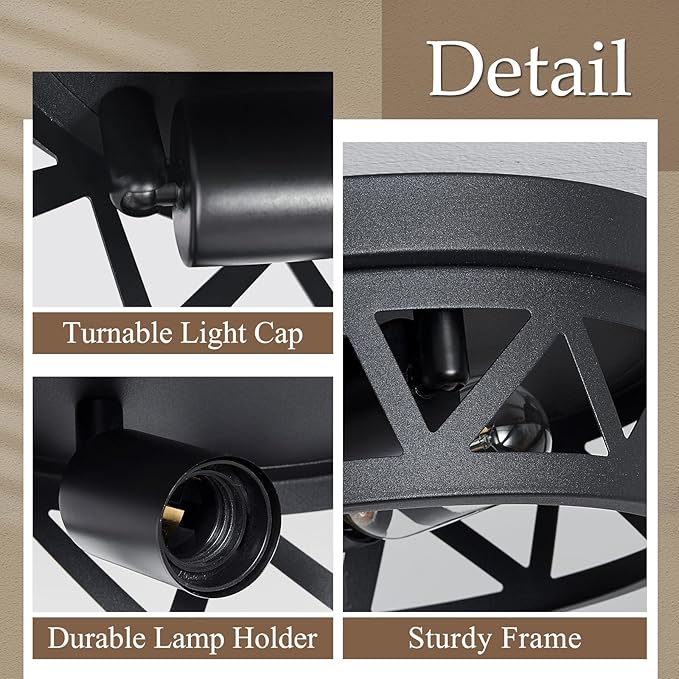 Black Flush Mount Ceiling Light Fixture,2-Light Hallway Light Fixtures Ceiling,Light Fixtures Ceiling Mount for Hall,Kitchen,Farmhouse (2 Pack)
