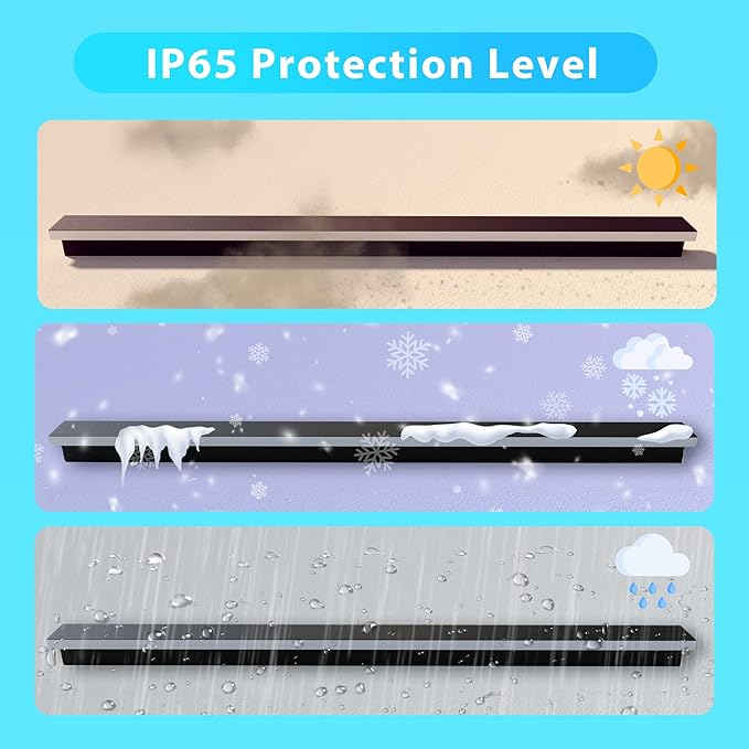Outdoor Wall Light LED Long Wall Sconce 49.22in Ip65 Waterproof Black Modern Outdoor Lights 3000k 40W Metal Exterior Light Fixture for Porch Light Patio Door Yard Garden Villa Living Room