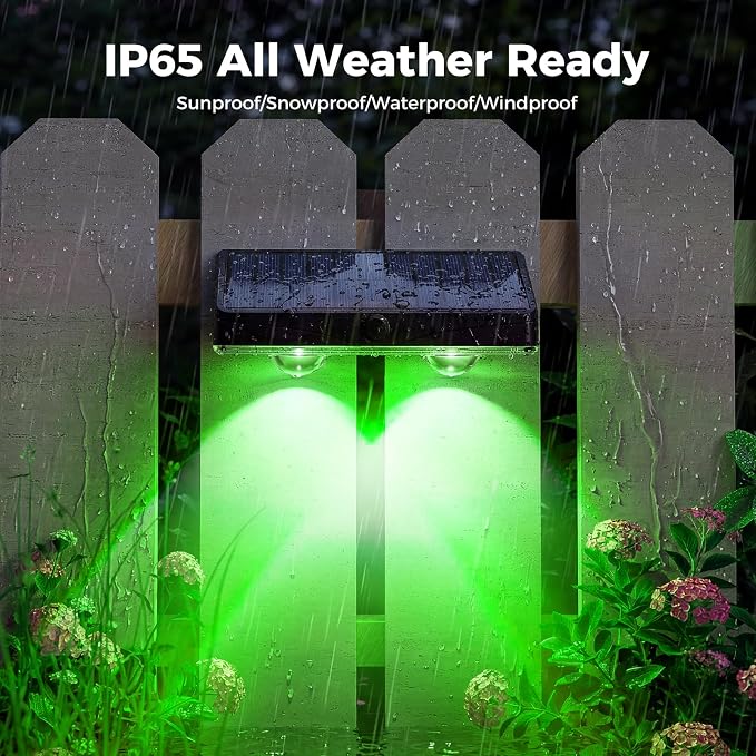 kolpop Solar Fence Lights Outdoor,11 Modes & 9 Colors Fence Lights Solar Powered,IP65 Waterproof, 60LM LED Solar Lights for Patio,Backyard,Outside,Railing,Wall,Nighttime,Party,Pool,8 Pack