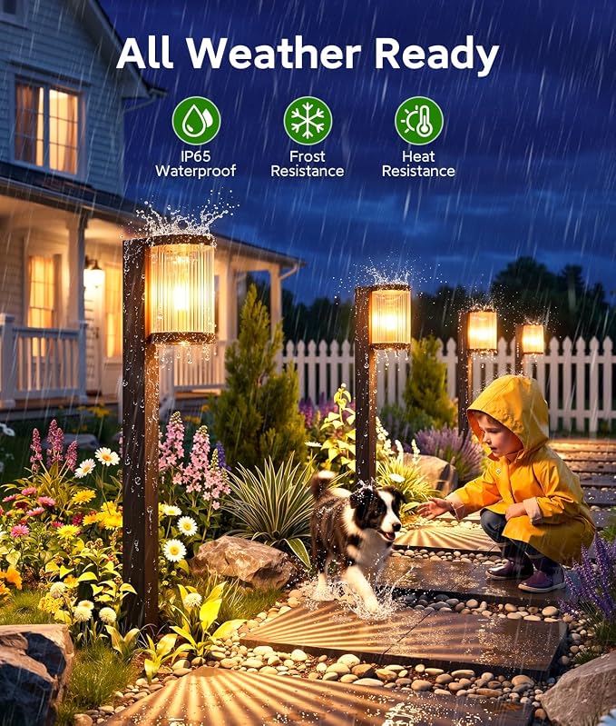 ELECLINK Solar Pathway Lights Outdoor, 6 Pack Upgraded Outdoor Solar Lights for Outside Super Bright Up to 15Hrs, IP65 Waterproof Solar Garden Lights for Yard Path Sidewalk Driveway Walkway Decor