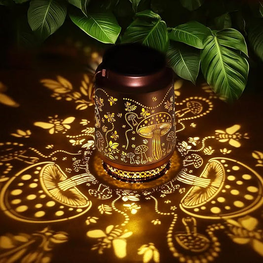 Mushroom Gifts for Women Mushroom Decor Solar Lantern Birthday Gifts Mothers Day Gifts for Mom Grandma Sister Friend Garden Decor Metal Solar Lights Outside Decor for Backyard Patio Porch Lawn Pathway