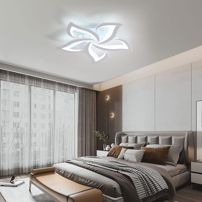 DELIPOP LED Ceiling Light Fixture, 6500K Modern LED Flush Mount Ceiling Lights, 23.6 inch Acrylic Ceiling Lamp for Living Room Dinning Room Kitchen Bedroom Ceiling Light Fixtures Ceiling Mount