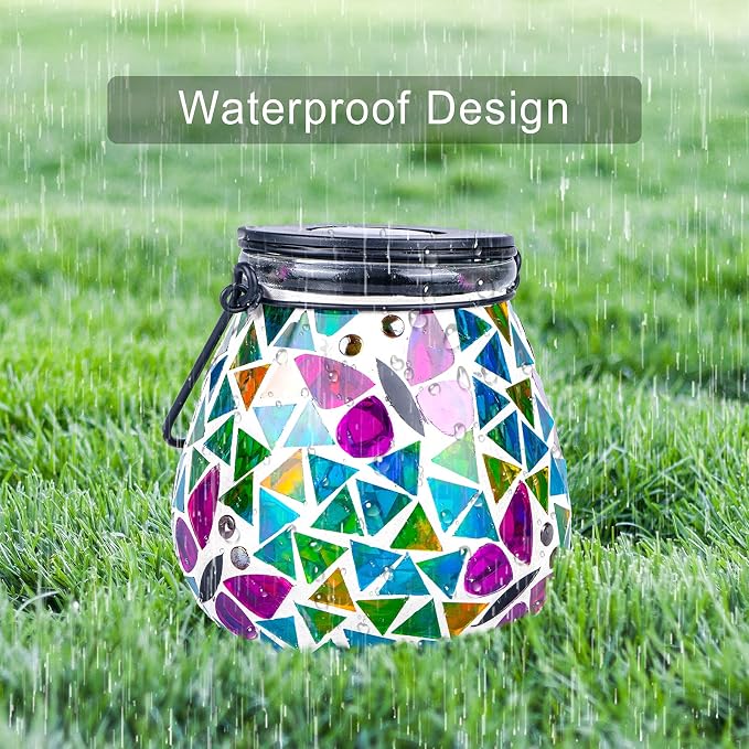 Bshine Butterfly Solar Lantern Outdoor Hanging Waterproof, Mosaic Butterfly Solar Light Indoor Valentine's Day Decor Table, Garden Decor for Yard Outside, Path, Lawn, Birthday Gift for Mom Women