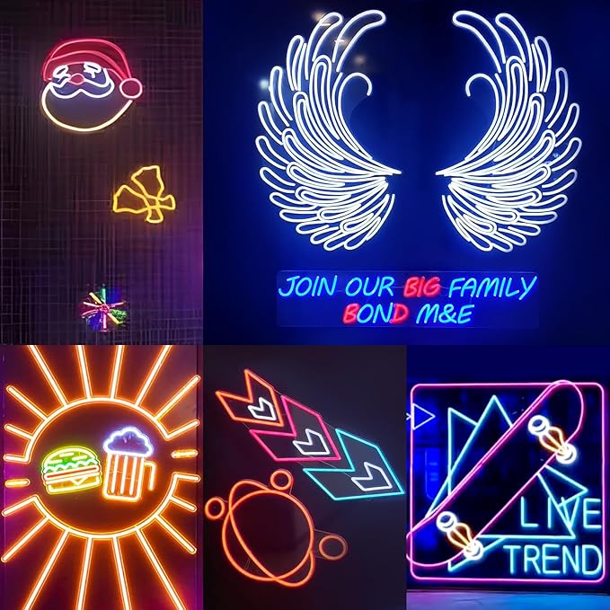 KANTUTOE LED Neon Rope Lights, 23ft RGB LED Light Strip, 24V Music Sync App/Remote Control DIY Rope Light, IP67 Waterproof Gaming LED Neon Strip Lights for Bedroom Indoor Oudoor Décor