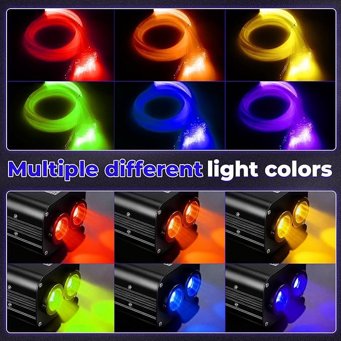 Starlight Headliner Kit 20W, 1000pcs 0.03in 16.4ft Extra Long Fiber Optic Star Lights, Twinkle Effect Dual-Color (Pink & Purple) APP/Remote, RGBW Music Sync Galaxy Star Ceiling Light for Car & Home