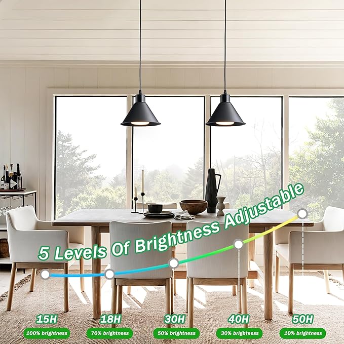 Battery Operated Pendant Light Set of 2, RGB Color Changing Rechargeable Hanging Light with Remote Up to 50 Hours Use, Vintage Pendant Light No Wiring for Bedroom Living Room(Black)