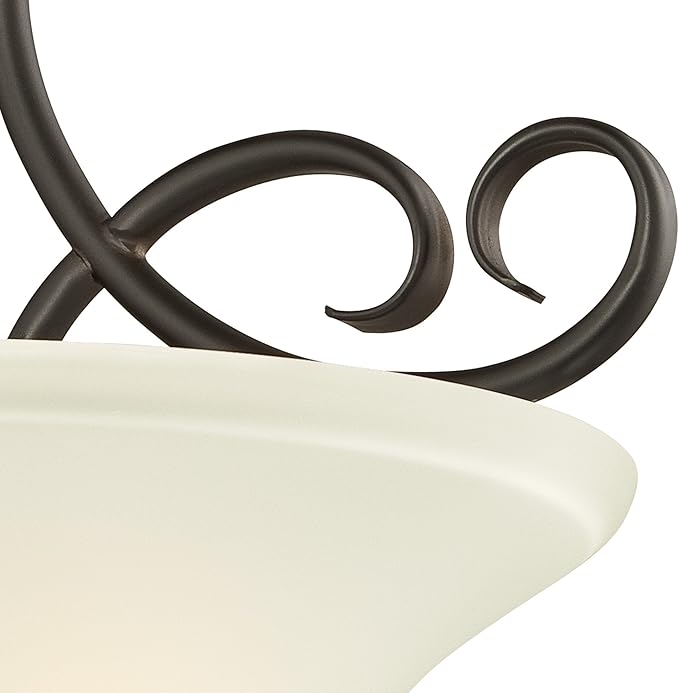 Westinghouse 6306500 Dunmore Two-Light Indoor Semi-Flush, Oil Rubbed Bronze Finish with Frosted Glass, 2, White,Black
