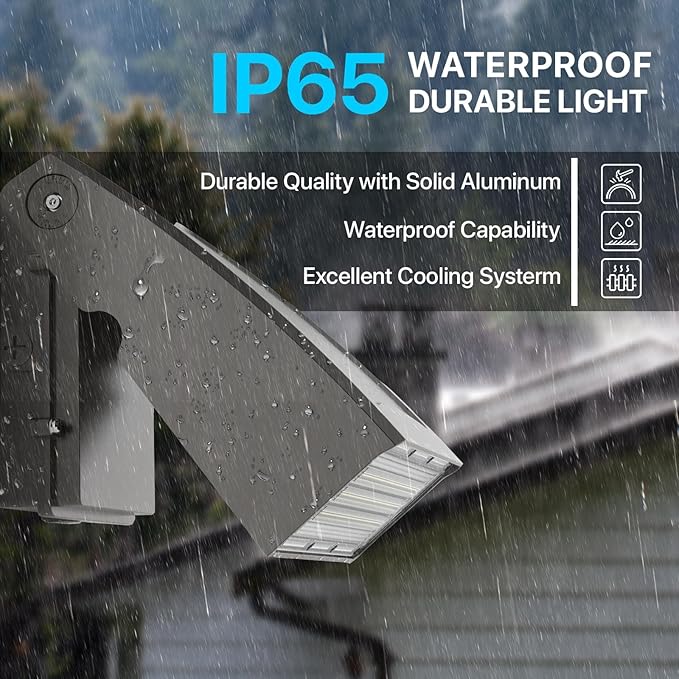 HYPERLITE LED Wall Pack Light: 40W 5200lm ETL Listed Full Cut Off Wall Pack Led Exterior Light with Photocell - 2PCS Adjustable Residential Led Security Lights Flood Light for Garage Yard Shop Doorway