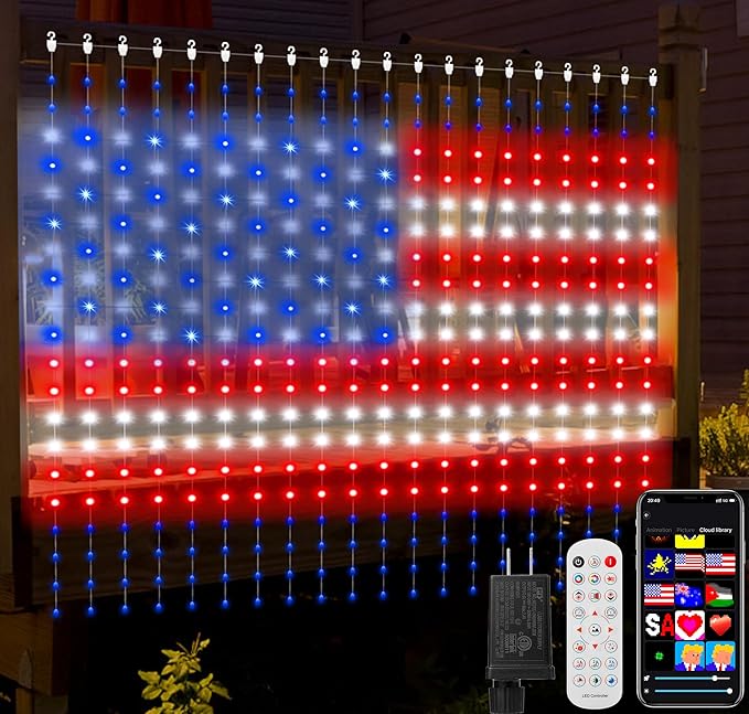 CoziTech Smart Curtain Lights 400 LED, Color Changing LED Curtains Light 6.6 * 6.6 FT, DIY Fairy String Light Curtain for Bedroom Backdrop Party Indoor Outdoor Holiday Decor (APP +Remote Control)