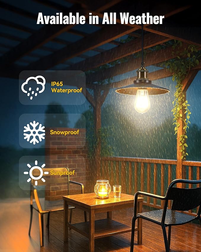 Solar Pendant Light Indoor Outdoor, 1000LM Solar Shed Light IP65 Waterproof Metal Powered Hanging Chandelier, Gazebo Lights with Remote for Barn Gazebo Yard Garage Patio