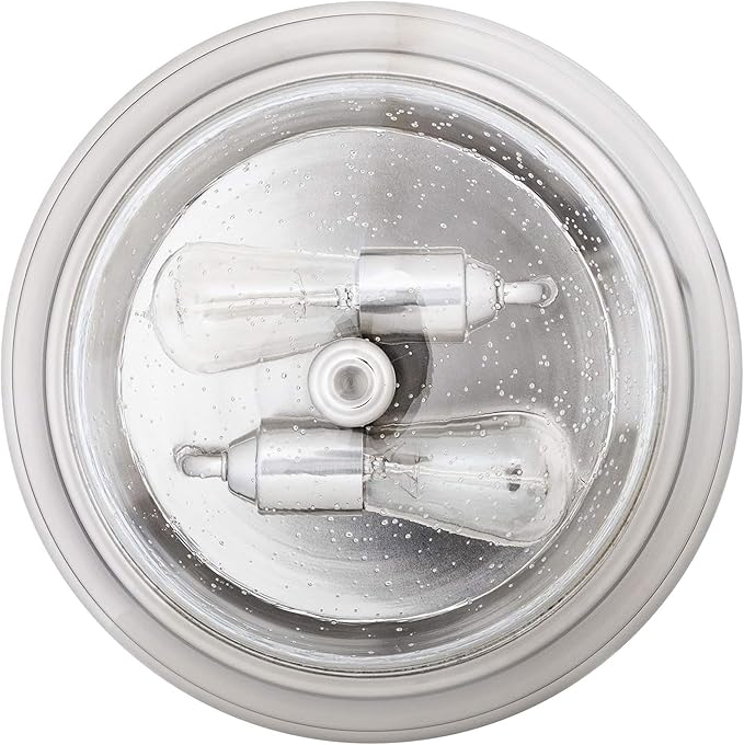 Prominence Home Madalyn 13" Brushed Nickel Flush Mount Seeded Glass Bowl Indoor Light - 51382-01