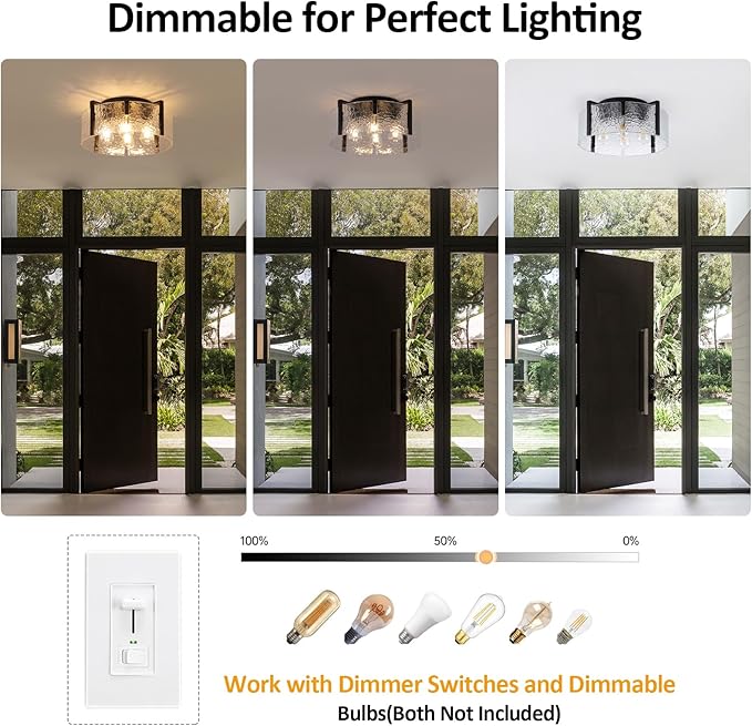 Black Flush Mount Ceiling Light Fixture, 4 Light Modern Entryway Light Fixture Ceiling Mount, Close to Ceiling Light Fixtures, Kitchen Lighting Fixtures Ceiling Lights for Bedroom Bathroom Hallway