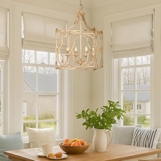 Golden Lighting Laurent 4-Light Pendant in Antique Ivory