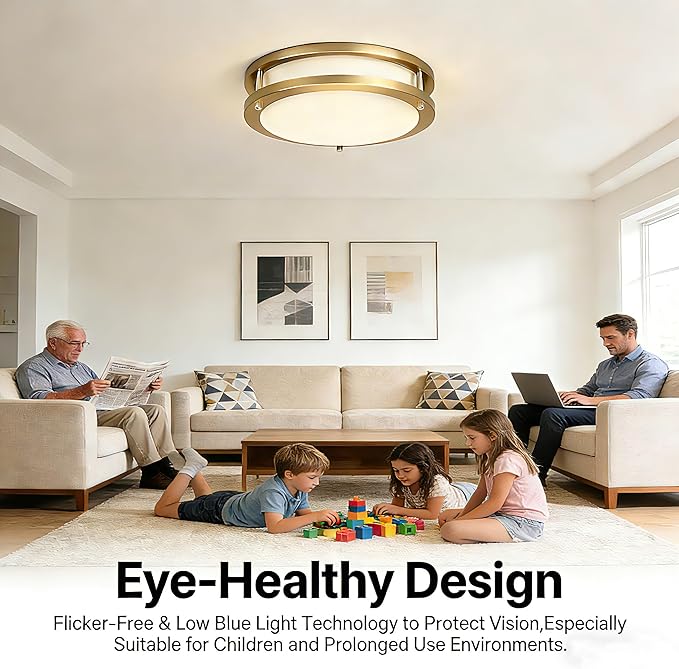 Drosbey 36W Dimmable LED Ceiling Light Fixture, Flush Mount Light Fixture, Ceiling Lights for Bedroom, Kitchen, Bathroom, Super Bright 4000 Lumens, 400W Equivalent, 5000K Daylight White, UL Listed