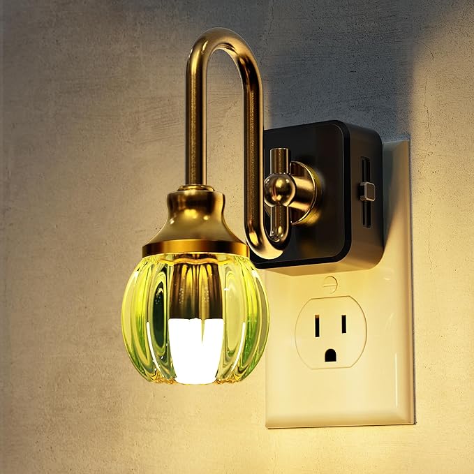 L LOHAS LED Night Lights Plug into Wall, 3000K Soft White LED, Flower Night Lights with Dusk to Dawn Sensor, 0-100lm Adjustable Brightness, for Hallway Bedroom Stairway