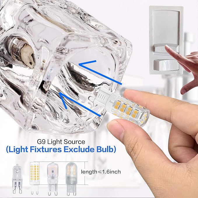 PRESDE Crystal 4-Lights Bathroom Light Fixtures Chrome Vanity Light for Bathroom Modern Bath Wall Lighting Over Mirror LED