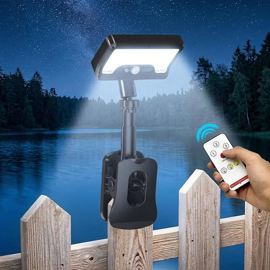 Clip On Solar Lights Outdoor with Motion Sensor, 3 Modes Solar Fence Lights with 3CCT, Adjustable Angle, USB Solar Powered, IP65 Waterproof Motion Sensor Outdoor Lights for Yard, Deck, Gutter(Black)