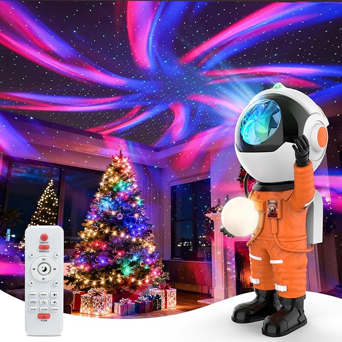Rossetta Astronaut Galaxy Projector, Star Projector for Bedroom, LED Night Light for Kids Room with Timer and Remote, Room Decor Aesthetic, Party, Gifts for Adults, Teens, Birthday, Valentines Day