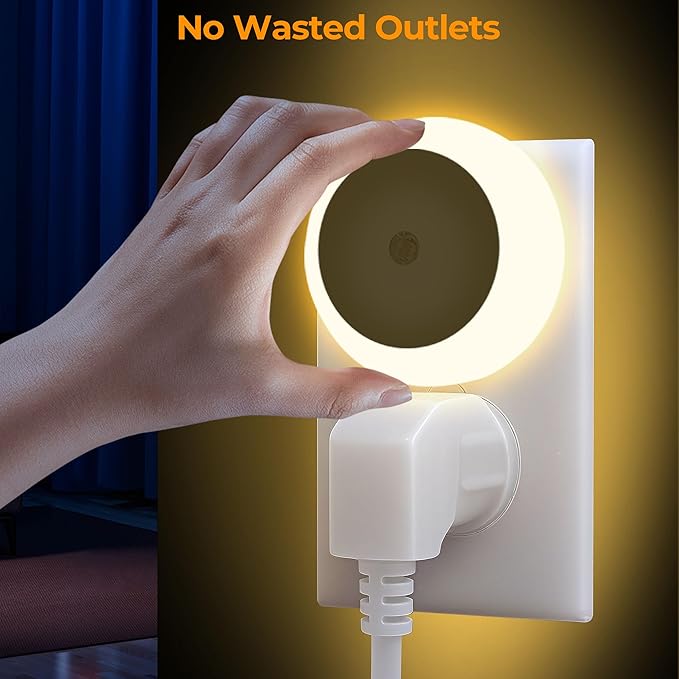 LED Night Light, Night Lights Plug into Wall, Auto Dusk to Dawn Sensor Night Lamp Led Night Light for Bedroom, Bathroom, Hallway Stairs (Warm White, 4 Pack)