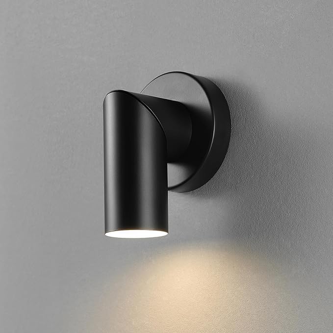 Globe Electric 64000113 4.5" Convertible Wall or Ceiling Mount LED Integrated Track Lighting Spotlight, Matte Black, Adjustable Pivoting Head, 9W, 500 Lumens, 3000 Kelvin, Dimmer Switch Compatible