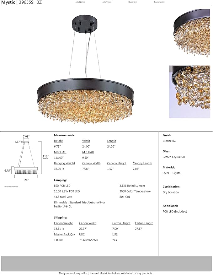 Maxim Lighting Maxim 16-Light Pendant Light | Collection Bronze Finish | Transitional Indoor Light Fixture | Ideal for Kitchen Islands & Dining Rooms | Home Decor Ceiling Fixture | 39655SHBZ