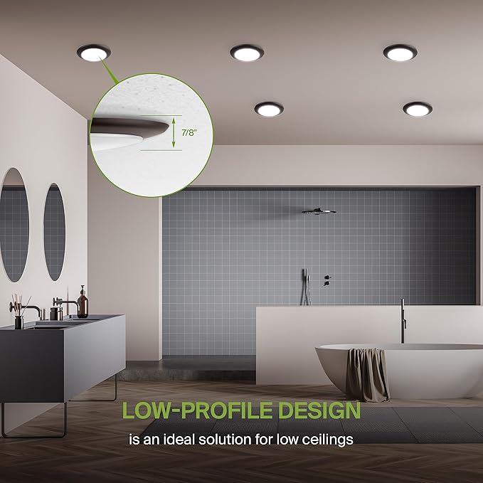 ASD 12 Pack LED Disk Lights 4 Inch, 10W 5CCT 2700K-5000K 685LM CRI90+, Dimmable Flush Mount Ceiling Light Fixture, Low Profile Surface Mount Disc, Junction Box or Recessed Can Install, UL