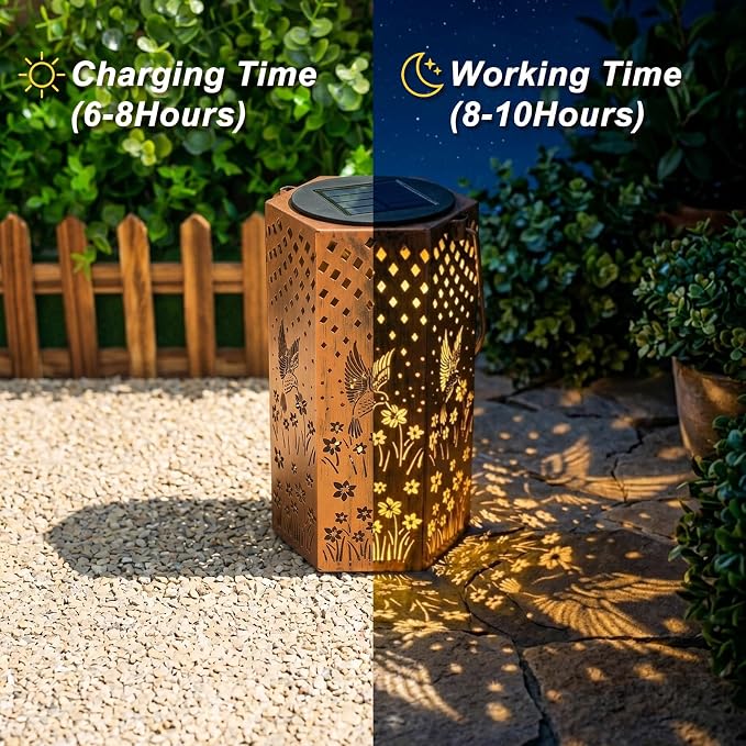 Eandisom Birthday Gifts for Women - Garden Decor Hummingbird Solar Lanterns Outdoor Waterproof, Mothers Day Gifts for Mom Grandma, Hanging Solar Lights Outside for Yard, Patio
