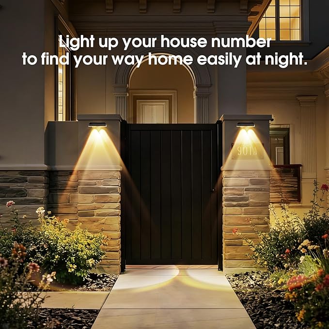 AUDLES Solar Fence Lights Outdoor Waterproof, Fence Lights Solar Powered with 3 CCT Modes, Solar Wall Light for Outside, Step, Patio, Garden, Deck, Stairs - 8 Pack