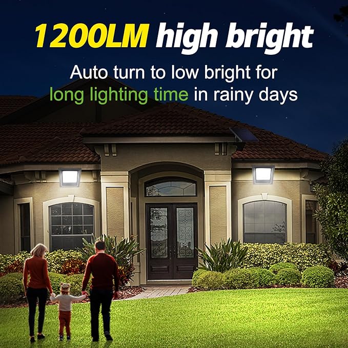 Lightonight Solar Lights Outdoor 1 Pack, 6500K Cool White | Waterproof Solar Flood Lights, Waterproof Dusk to Dawn Solar Powered Security Spot Lights for Porch Patio Yard Garage