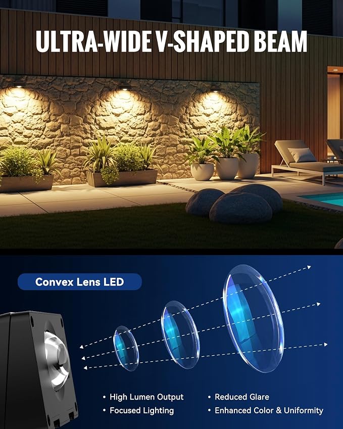 Solar Fence Lights Outdoor Waterproof, Fence Light Solar Powered with 3 Modes for Outside, Deck, Step, Yard, Stairs, Balcony, Patio, Railing (3000K/4500K/6500K, 12 Pack)