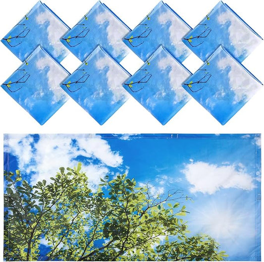 Patelai 8 Pack Fluorescent Light Covers for Classroom Ceiling 4 x 2 Feet Magnetic Light Covers Filter for Office School Drop Ceiling Supplies(Sky and Tree)