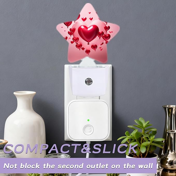 Hearts Night Lights Plug Into Wall Decorative, Nightlight with Dusk Sensor for Bathroom,Kitchen,Entryway,Room Accent,Gifts
