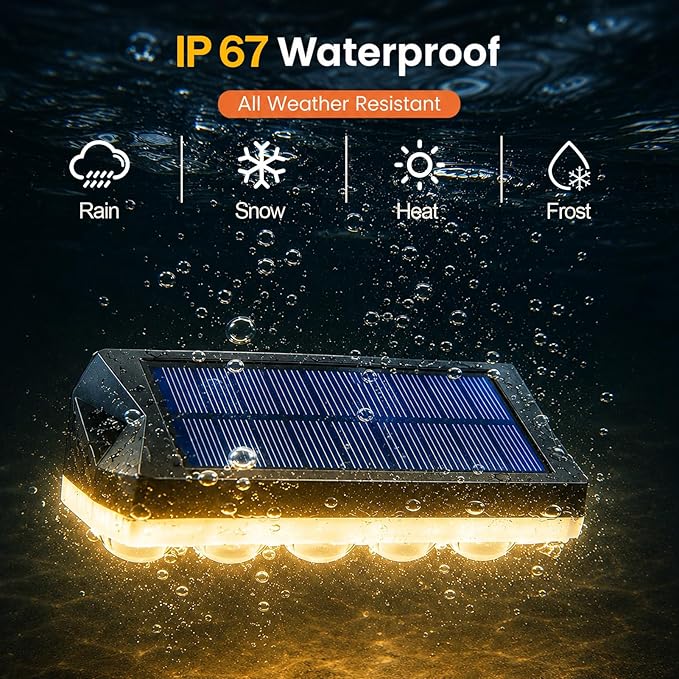 Tenmiro Solar Fence Lights Outdoor 10 Pack, 40 Modes RGB & Cold/Warm White Wall Lights with 5 Lens, IP67 Waterproof Dusk to Dawn Outside Lighs for Backyard, Patio, Yard, Pool, Deck, Railing Decor