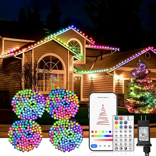 Smart Multicolor Changing Christmas Lights, 262ft 800 RGB LEDs WiFi App Control Fairy Light RGB Dimmable Christmas Tree Lights Compatible with Alexa,IP65 Waterproof(2.4GHz)