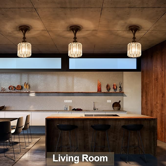 Flush Mount Ceiling Light Fixture Modern Black Entryway Light fixtures Farmhouse Lighting for Porch Hallway Kitchen Bedroom