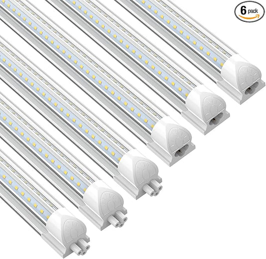CNSUNWAY LED Shop Lights 2FT, 20W High-Efficiency Under Cabinet Lighting 6500K Cool White, V-Shaped Linkable T8 Shop Light for Workbench, Kitchen, Workshop, Basement, ETL Listed (6 Pack)