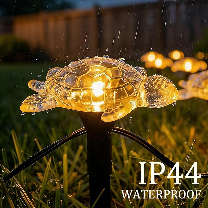 Solar Lights Outdoor, 10 LEDs Turtle String Light, 11.5 ft Waterproof Patio Landscape Lighting, Garden Decor for Yard, Warm White