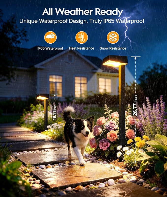 ELECLINK Solar Pathway Lights Outdoor, 8 Pack Garden Lights Solar Powered Path Lights with Larger LED Lens, 2 Light Modes Waterproof Outdoor Solar Light for Yard Driveway Walkway Landscape Patio Lawn