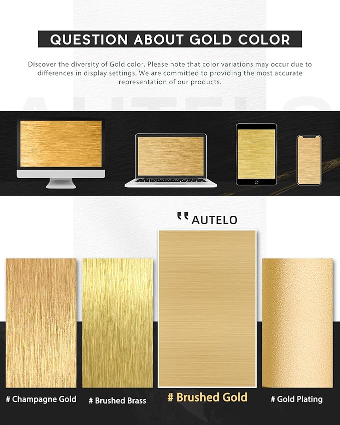 AUTELO Semi Flush Mount Ceiling Light, 12" Gold Light Fixtures Ceiling Mount in Brushed Gold Finish with Drum Fabric Shade for Hallway Bedroom Kitchen, C2506 BG-12