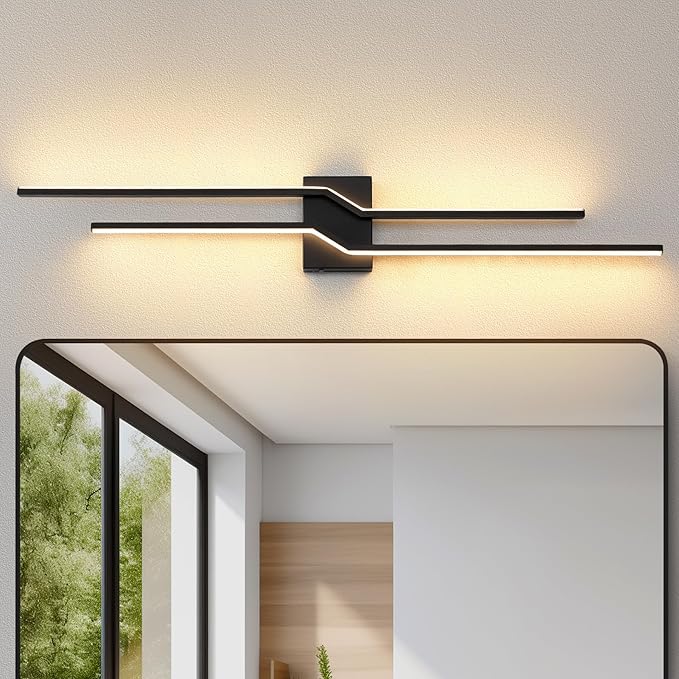 39.4 Inch Vanity Light for Bathroom Lighting Fixtures Over Mirror Black Dimmable 5CCT Vanity Lighting Fixture Modern Bath Vanity Lights Bar Wall Sconces