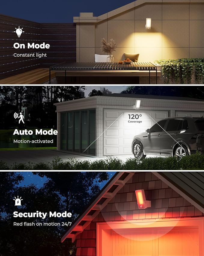 Motion Sensor Outdoor Light, 10000mAh Rechargeable Battery Operated Outdoor Lights with Remote, 3 Modes, Dimmable & 3CCT, Waterproof IP65 Outdoor Security Lights for Shady Areas, Porch, Patio, Garage