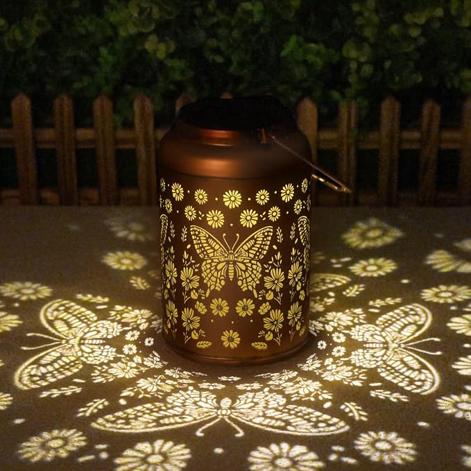 Cawalap Birthday Day Gifts for Women, Butterfly Solar Lanterns Outdoor