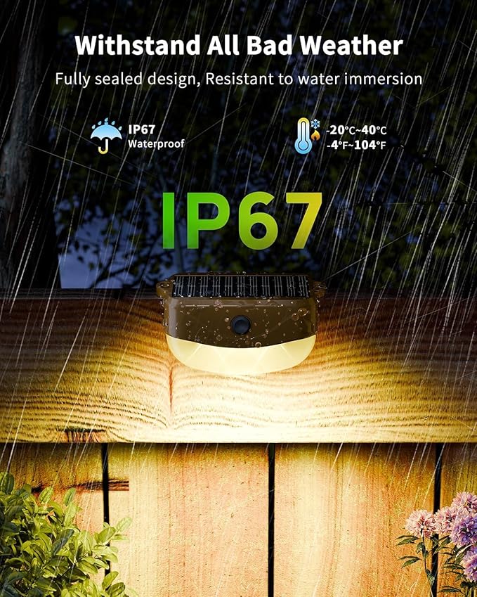 Solar Deck Lights Outdoor 12 Pack, 12 Color Changing Solar Powered Step Lighting with Remote, IP67 Waterproof Led RGB Colors Lamp for Outside Fence, Step, Stair Railing, Wall, Patio, Pool