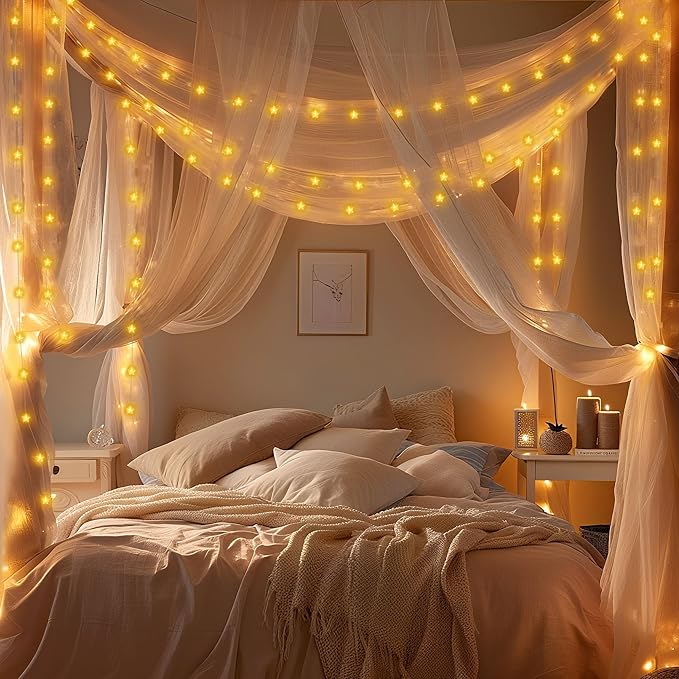 Smart Star Lights for Bedroom Indoor, 33 FT 80 LED USB Star Ttring Lights, App & Remote Control, Timer Music Sync
