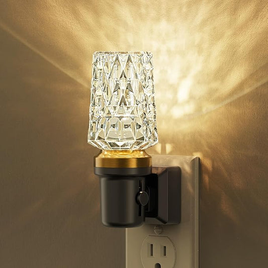 L LOHAS LED Night Light,Plug in Night Light with Light Sensor,0-100LM Brightness Adjustable,3000K Soft White,Acrylic Decorative Nightlight for Bathroom Bedroom Hallway
