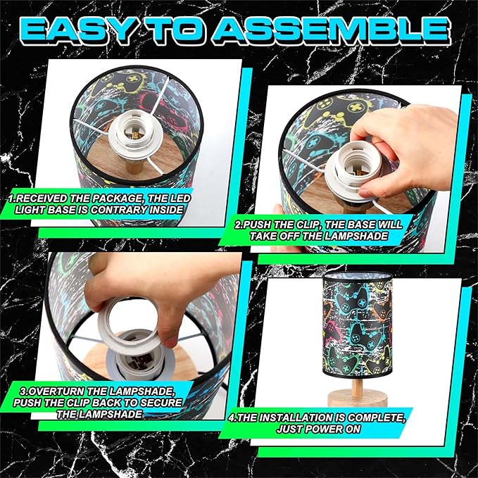 Glooglitter Video Game Table Lamp for Gifts 3 Colors Dimmable Lights 9.72 x 5.12 Inch Night Light Bedside DecLamps Oration for Bedroom Desk Birthday Gifts for Home Decor