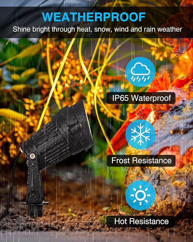 SUNVIE Dusk to Dawn Outdoor Lighting 120V LED Spot Lights Outdoor Landscape Spotlights with Photocell Sensor Waterproof Outdoor Spot Lights for Yard 7W Outdoor Spotlight Flag Light for Garden Tree