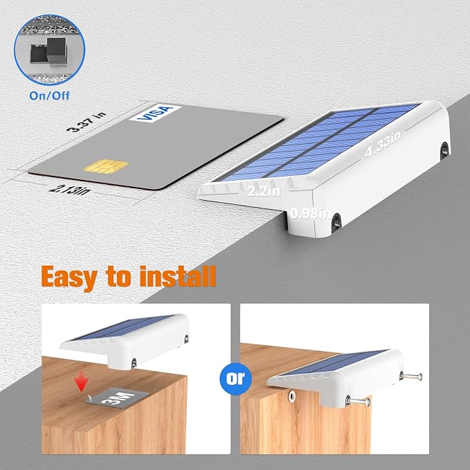 NIORSUN Solar Fence Lights Outdoor 20 Pack, IP65 Waterproof Large Size LED Solar Deck Lights with Lenses, Auto ON Off Warm White Step Lights for Outside, Patio, Fence, Yard and Railing Decor (White)