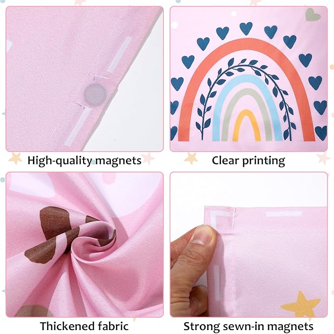 QOUBAI 6 Pcs Fluorescent Light Covers,4 x 2 Ft Magnetic Light Filters Fluorescent Lights Shade Easy Install for Classroom Office Library Hospital Home Ceiling Boho Rainbow