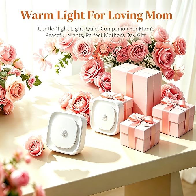 YUNLEX 2 Pack Plug in Amber Night Light with Motion Sensor & Dusk to Dawn Sensor, 3 Sensor Modes, Dimmable Night Lights Plug into Wall, Nightlight for Kids, Sleep, Bathroom, Bedroom, as Mother Gifts